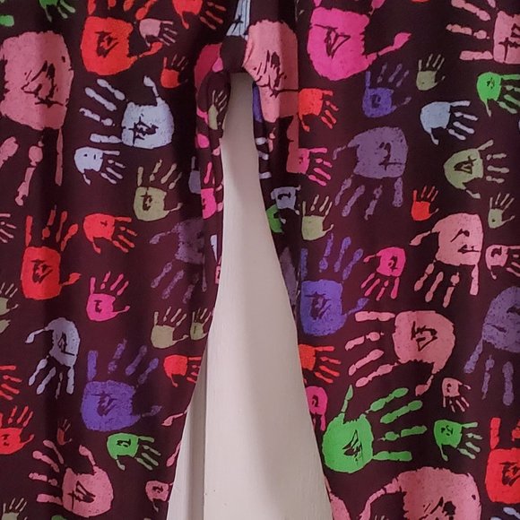 Buttery Soft Colorful Hand Print High Waist Leggings - Picture 7 of 9